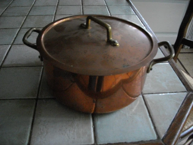 Marmite Cocotte Cuivre DEHILLERIN Paris - Diamètre 30cm - 9.6kg - Ancienne