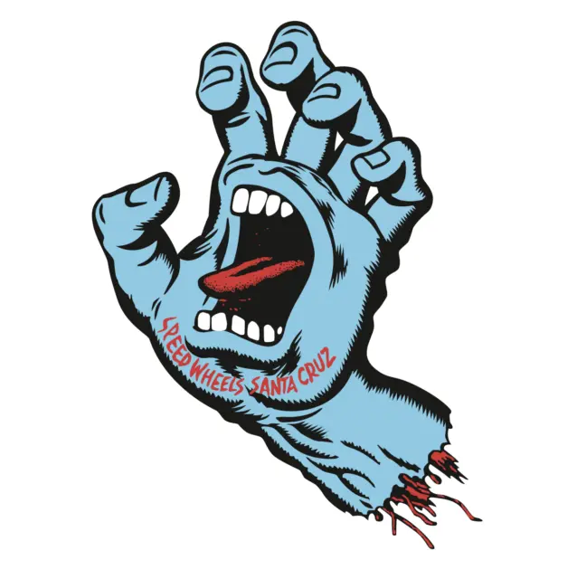 Santa Cruz Screaming Hand Sticker Skate Old School Aufkleber blau 20cm rar blue