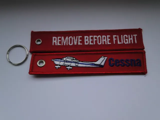 Schlüsselanhänger/Key-ring   REMOVE BEFORE FLIGHT   Cessna  ca 13x2,5, cm