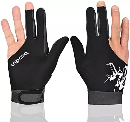 Man Woman Elastic 3 Fingers Show Gloves for Billiard Shooters Carom Pool Snoo...