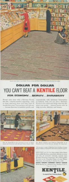 1954 Kentile Asphalt Floor Tile Enduring Beauty Luma Chelie Theme Print Ad SP11