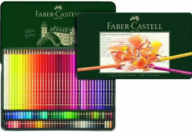 Faber-Castell 110011 Polychrom Farbstifte, Dose aller 120 Farben