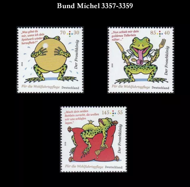 Bund BRD 2018 Mi 3357-3359 Grimms Märchen (IX) Der Froschkönig sauber postfrisch