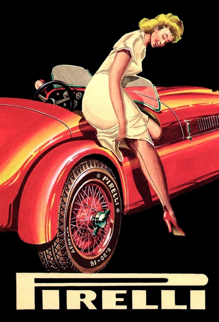 Poster Manifesto Locandina Pubblicitaria d'Epoca Stampa Vintage Automobili
