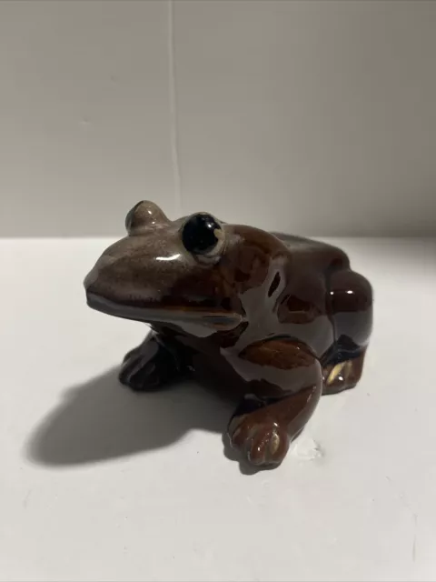 VINTAGE  RETRO 60's GLAZED CERAMIC FROG BANK MADE IN JAPAN  MID CENTURY