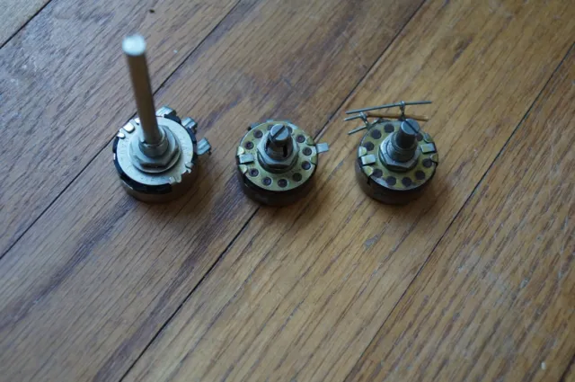 3 Vintage potentiometers, Ohmite, Allen Bradley and unbranded .25 MEG