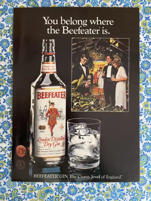 Vintage 1982 Beefeater Gin Print Ad The Crown Jewel Of England