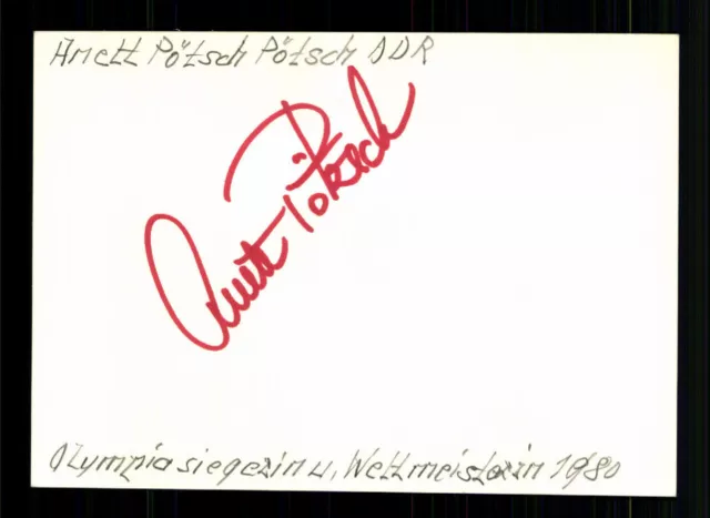 Anett Pötzsch Olympiasiegerin 1980 Eiskunstlauf Original Signiert + A 230107