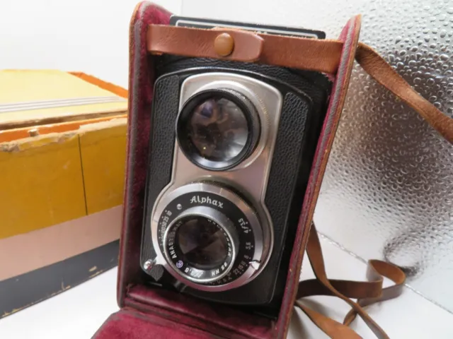 Lente y estuche y caja vintage para cámara Ciro-Flex Ciroflex Wollensak 4,5 85 mm