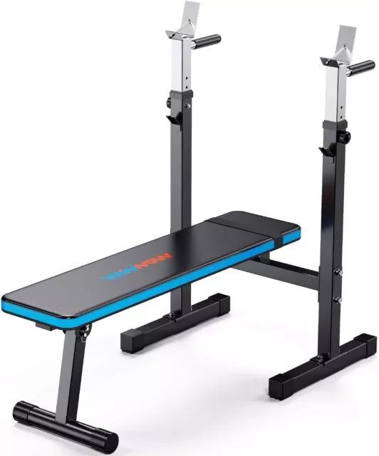WINNOW Adjustable Weight Bench with Dip Station Folding Lifting Bench Gym