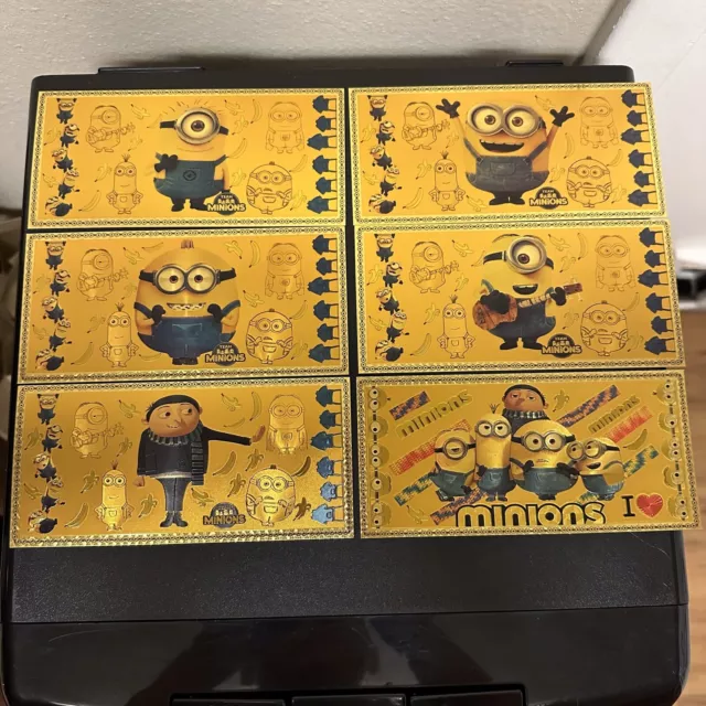 24k Gold Foil Plated Despicable Me Minions ￼ Banknote Set Disney Collectible