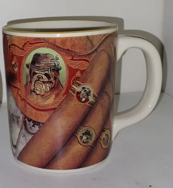 Russ Berrie Bulldog Cigars Coffee Mug Tea Cup Fathers Day Dad Gift Vintage