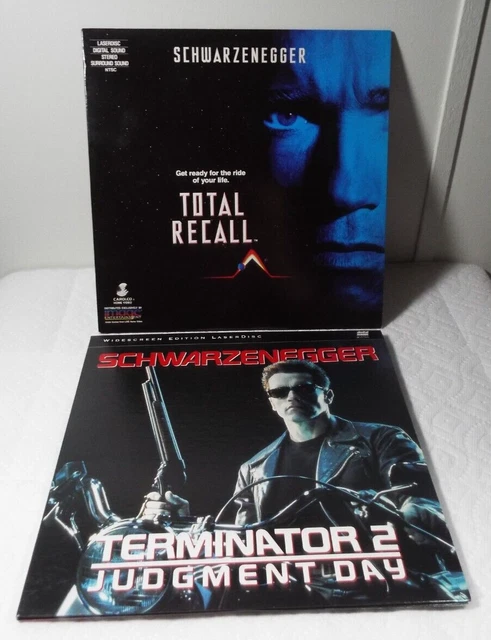 2 Vintage Laserdisc Movies Schwarzenegger Total Recall & Terminator 2 J.d. Read!