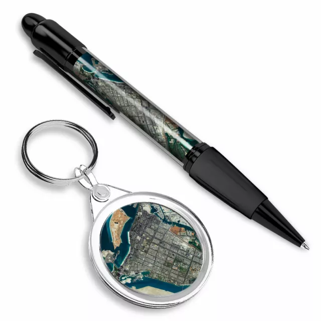 Pen & Keyring (Round) - Aerial View Abu Dhabi Dubai UAE #44035