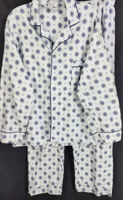 VTG 50's Columbia Pajamas Set Cotton C Large 42-44 Pants Shirt BLUE SANFORIZED