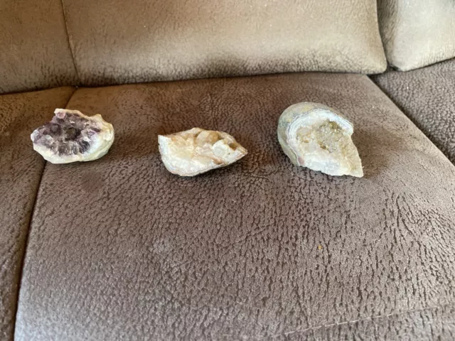 3 Kleine Druse Geode/Quarz/Druse/Kristallstein