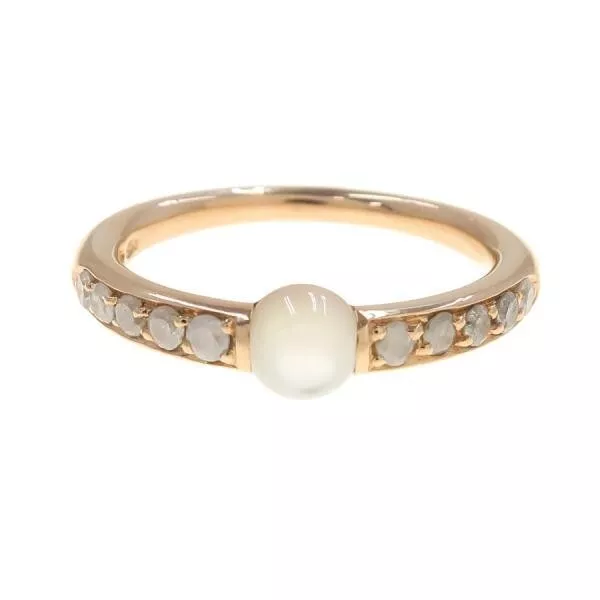 Pomellato MAma Non MAma Adularia Moonstone and White Diamond  18k Rose Gold Ring