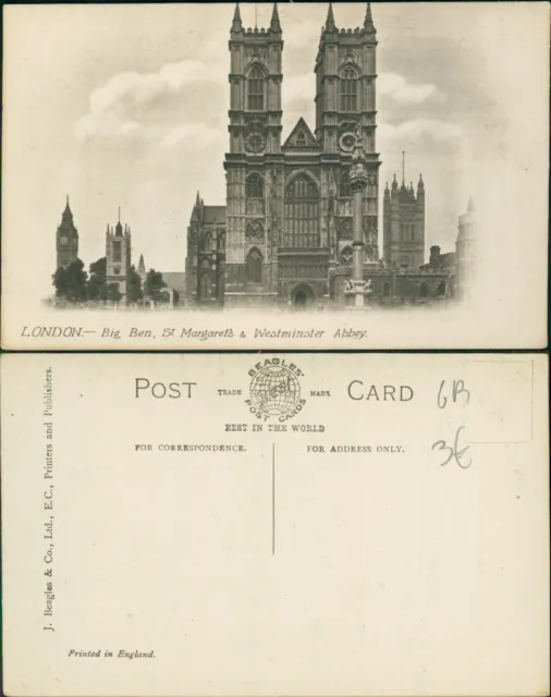 London Big Ben St Margarets & Westminster Abbey Vignette J Beagles