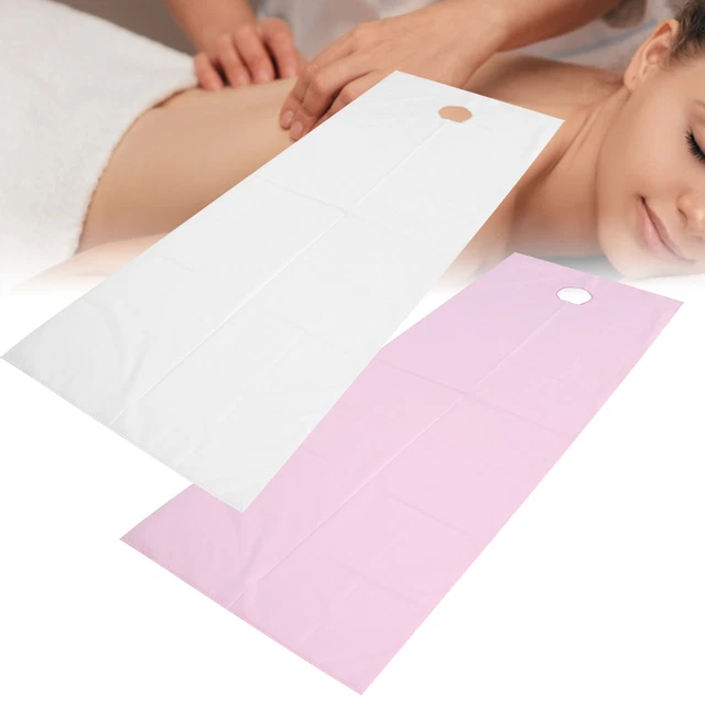 (Blanc + Rose)2 Pièces Draps De Lit Jetables Couette De Massage En Polyester