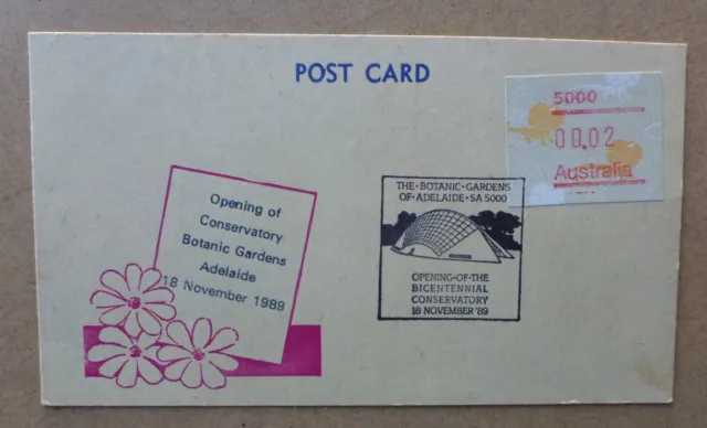 A. Burgen 1989 Opening Botanic Gdns Conservatory Adelaide Illustrated Postcard