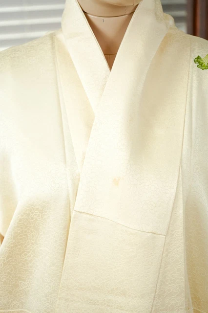 Dear Vanilla Japanese Silk Kimono Women's Robe Gown Authentic Japan Vintage Mint 3
