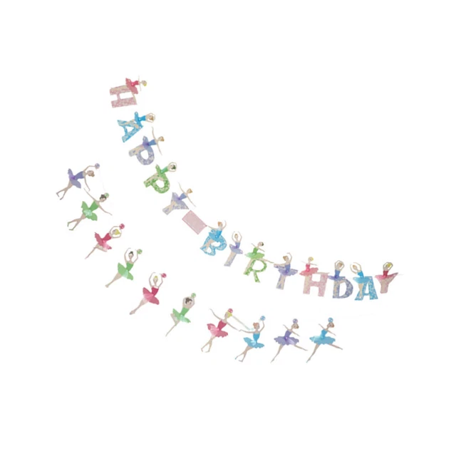 2 Pcs Bambino Bandiera Compleanno Della Ragazza Striscione Balletto