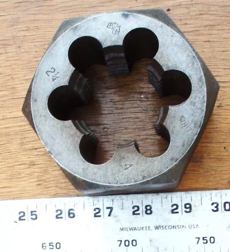 Whitworth BSW 2 1/4" x 4, Parallel  hex Die Nut, P&N