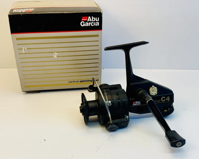 1979 VINTAGE ABU Cardinal 4 Fishing Reel. Black & Tan. Complete