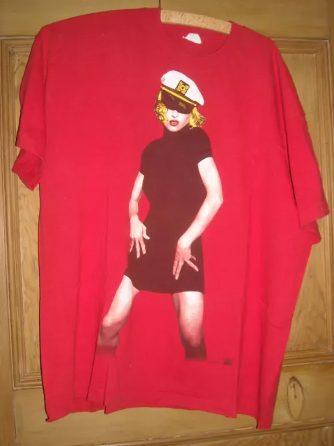 Madonna Red The Girlie Show 1990s Concert T-Shirt XL Rare Memorabilia