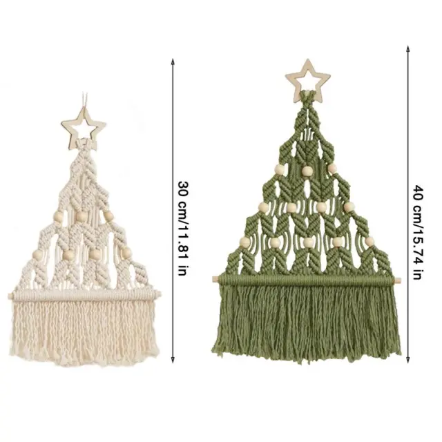 Christmas Tree DIY Weaving Macrame Material Kits Xmas Decor Hangings Wall I8S3