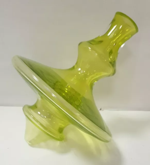 Vase soliflore Christian TORTU toupie cristallerie verre jaune vert