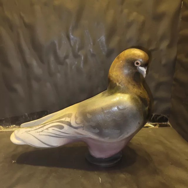 Vintage Glo Coalson Raku Pottery Pigeon 9.75"H 62/200 199