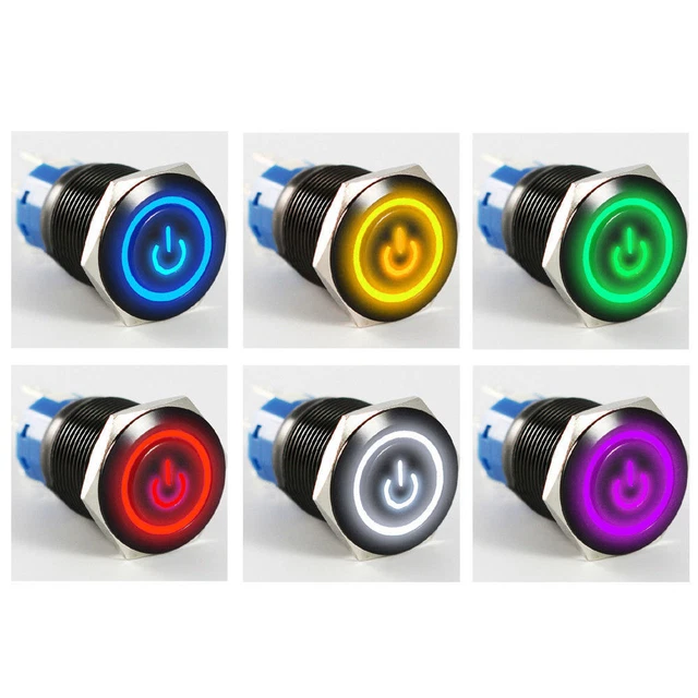 19mm 12V Auto KFZ Schalter Drucktaster Taster Druckschalter LED 19mm 12V Auto KFZ Schalter Drucktaster Taster Druckschalter LED