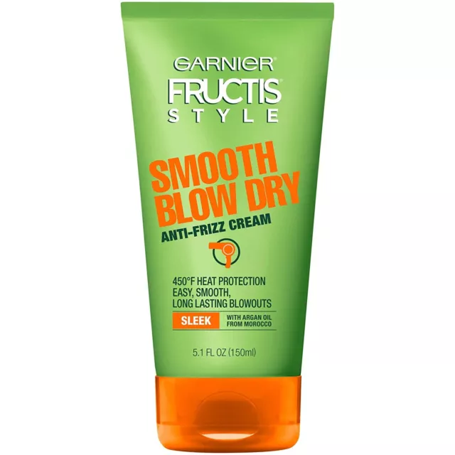 Pack of (2) New Garnier Fructis Style Smooth Blow Dry Anti-Frizz Cream, 5.1 oz 2