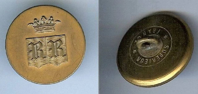 Bouton De Livrée Ancien – XIXe Siècle, Laiton, Couronne Et Armoiries