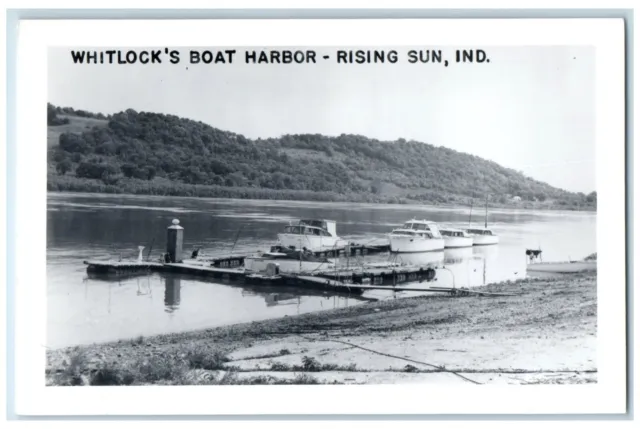c1950's Whitlock's Boat Harbor Rising Sun Indiana IN Vintage RPPC Photo Postcard