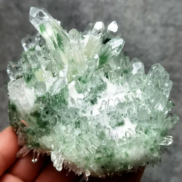 569g New Find Green Phantom Quartz Crystal Cluster Mineral Specimen Healing
