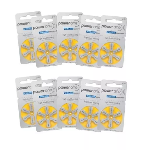 Power One Size 10 hearing aid battery: 10 cards/60 cells from The Hearing Place