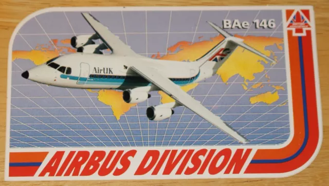 Air UK British Aerospace BAe 146 Airline Sticker