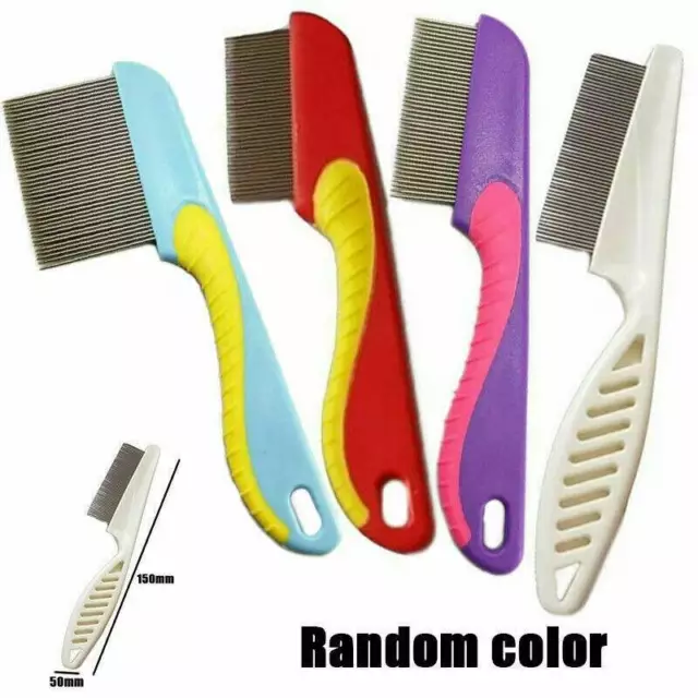 Lice Comb Hair Brush Remove Lice Eggs Ticks Nit Stainless Steel Kids Dogs Cats