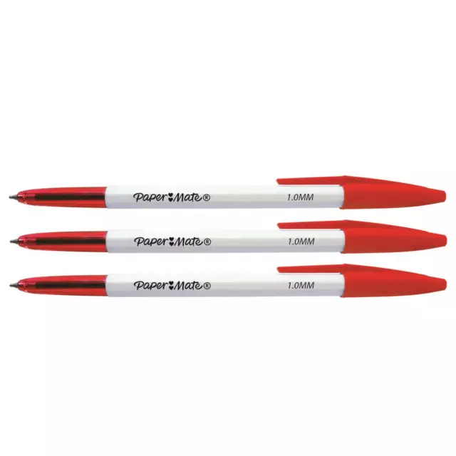 [Ref:2106779-3] PAPER:MATE Lot de 3 Stylos à Bille 045 Pointe Fine Rouge