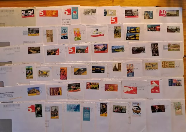 50 verschieden Briefe Privatpost post modern mit Marke