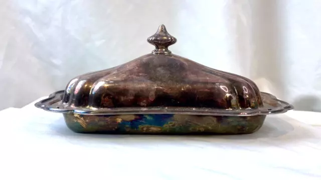 Gorham Heritage H18 Silver Plate Butter Dish & Lid EP Vintage