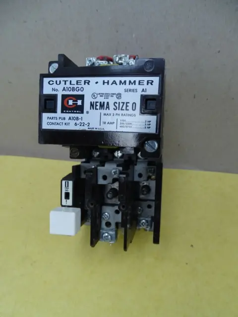 Cutler Hammer NEMA Motor Starter Size 0 18A 3PH 575V 5HP, A10BG0