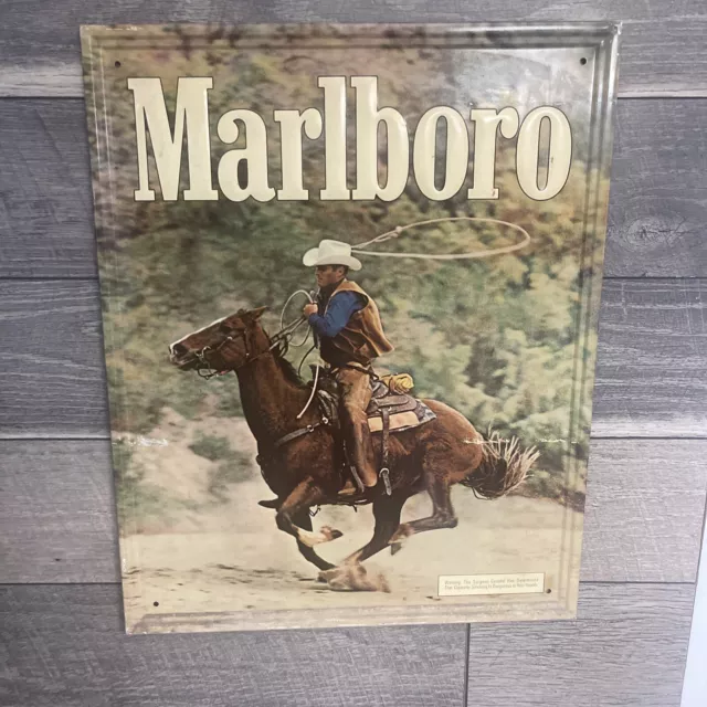 Vintage Marlboro Cigarette Sign Tin Metal Camel Winston Marlboro Man Cowboy￼