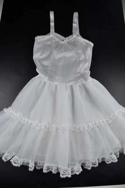 Vintage Girls Slip White Unbranded Read for Measurements