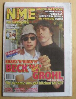 Foo Fighters/Beck Nme Magazine August 9 1997 - Beck + Dave Grohl Cover + Feature