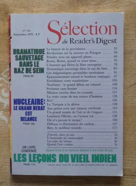 Sélection du reader's digest n° 391 Septembre 1979 Rome, Monory, Mexique,...