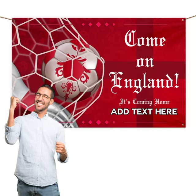 Come Sur Angleterre - Rouge - Football - Coupe - Personnalisé 5ft X 0.9m