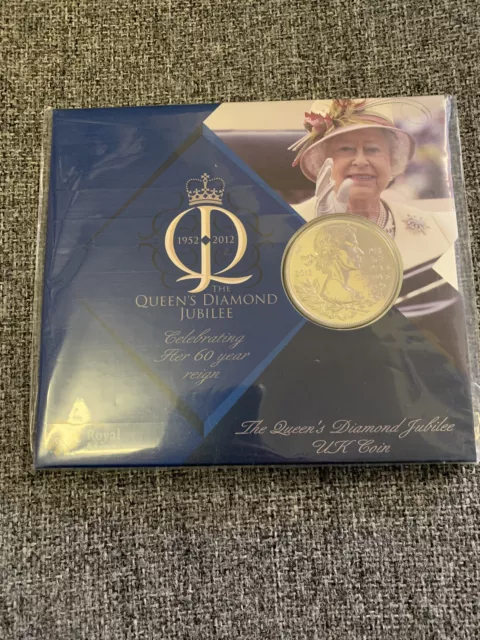 Royal Mint 2012 Queen Elizabeth II Diamond Jubilee UK £5 Coin Sealed Unopened